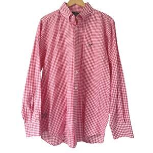 Southern Point Co. Mens L Hadley Stretch Button Down LS Shirt Pink/White *EUC